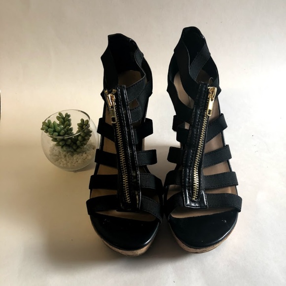 Steve Madden Eddyy Caged Platform Cork Wedges 8 - Picture 3 of 8